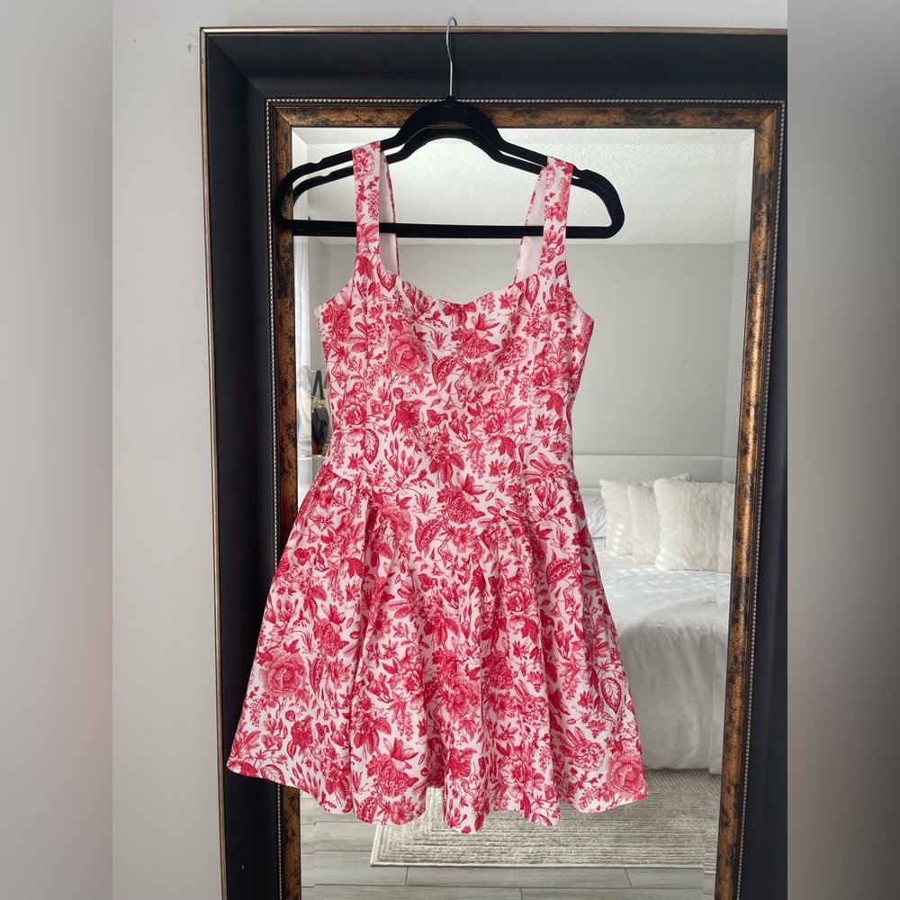 COMMENSE Red & White Floral Mini Dress - Picture 5 of 7
